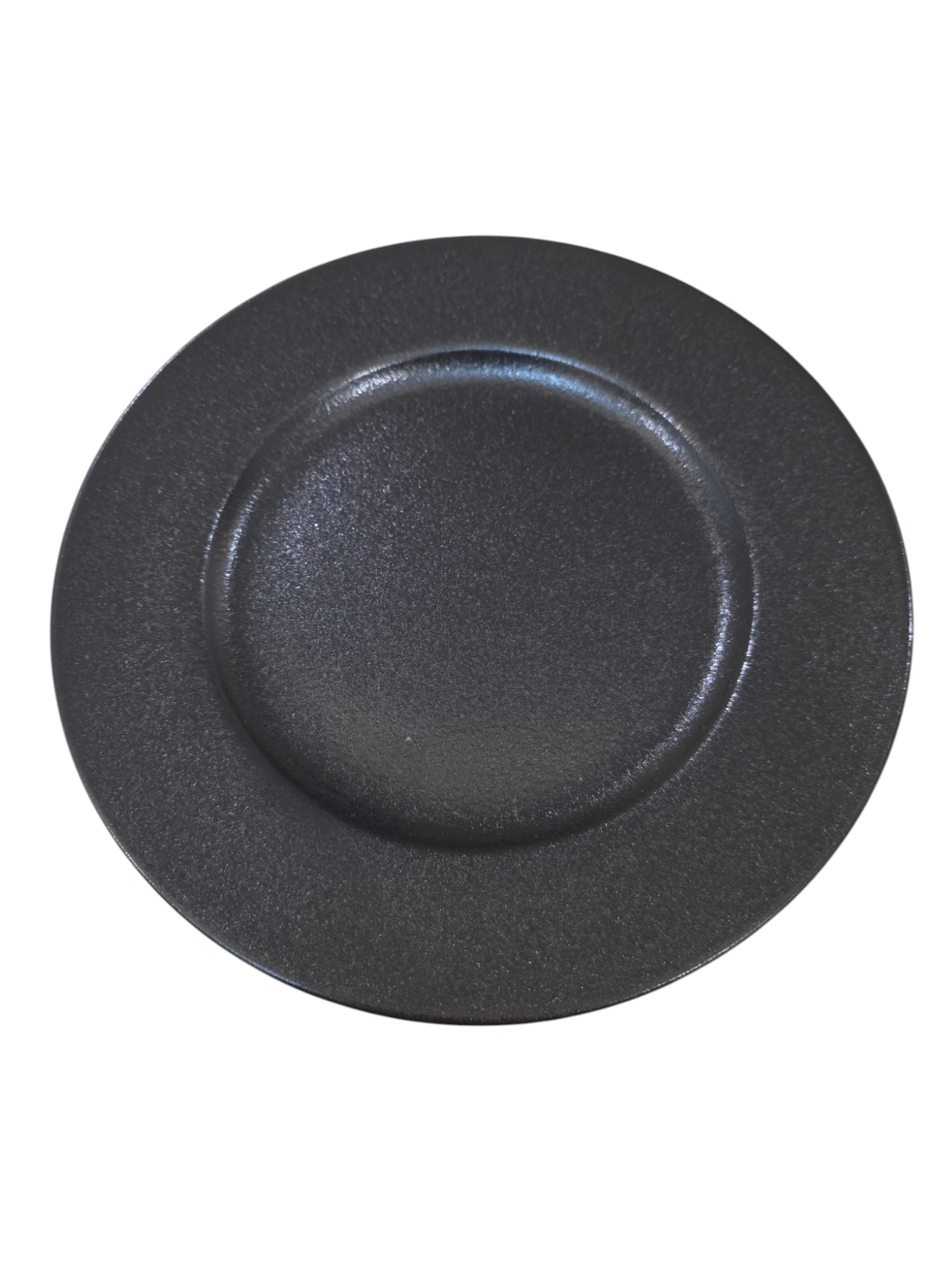 Assiette en céramique noire mate · 21 × 21 × 2 cm