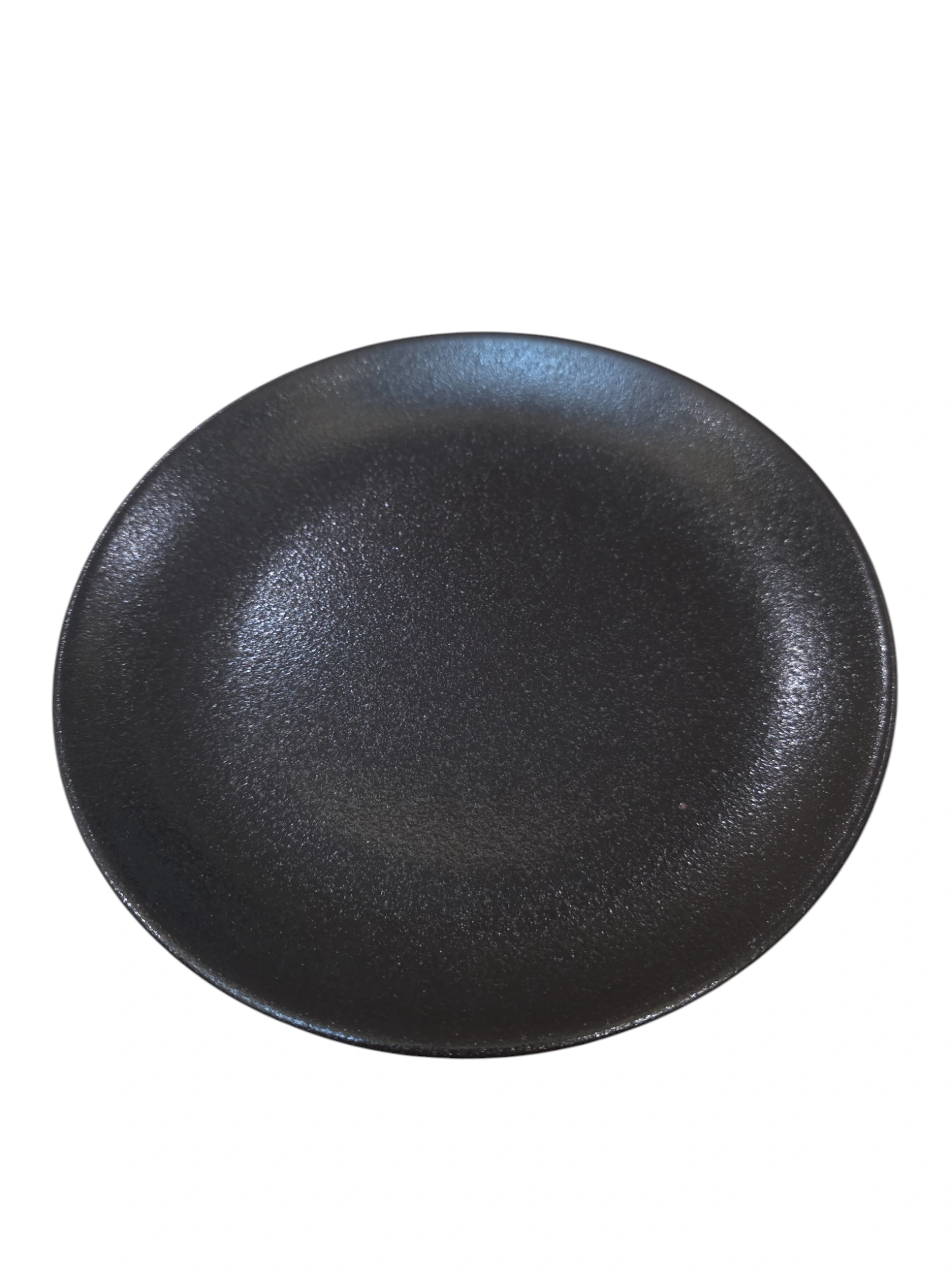 Assiette ronde en céramique noire mate · 20,2 × 20,2 × 2,6 cm
