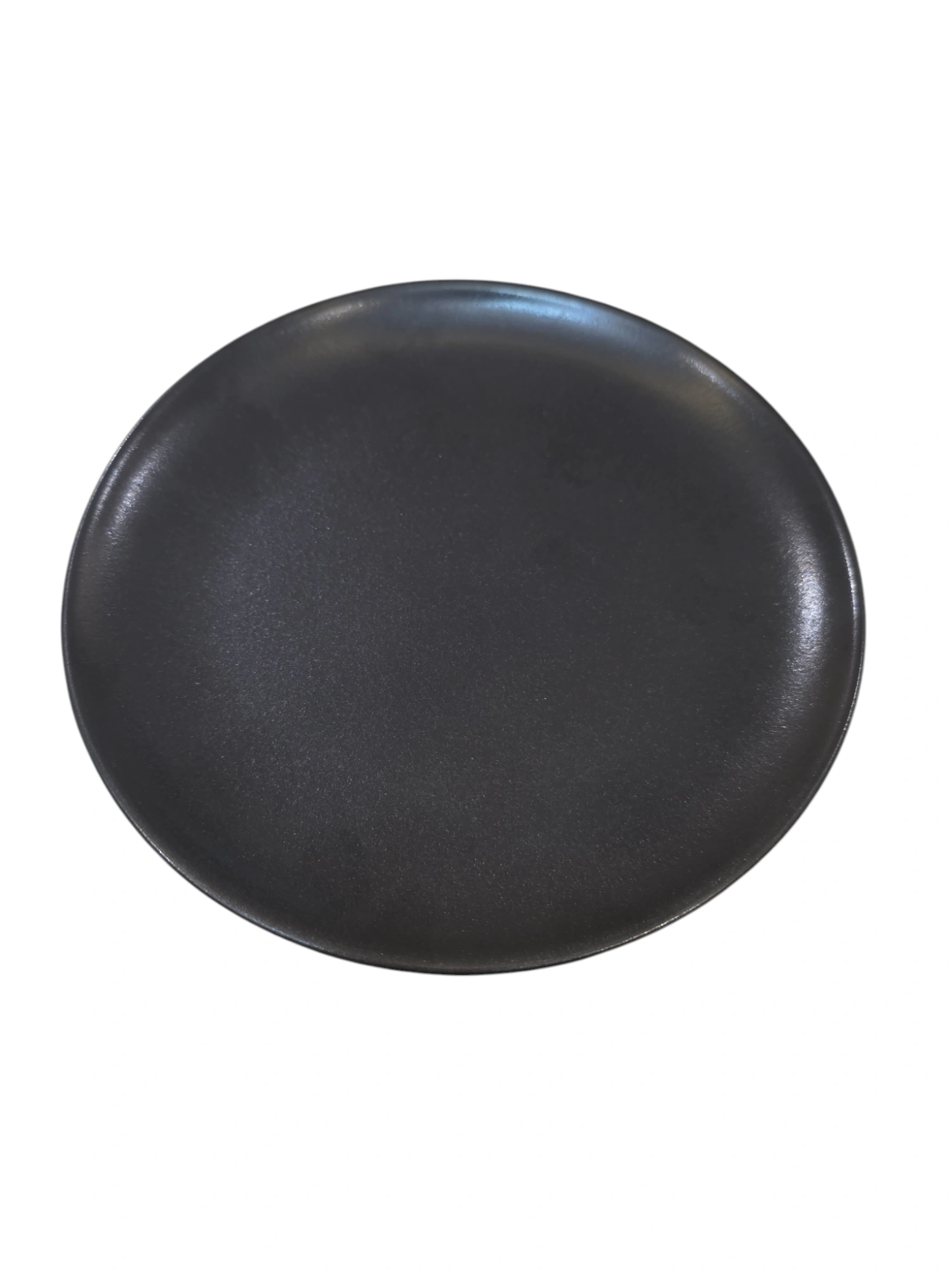 Assiette ronde en céramique noire mate · 18 × 18 × 1,9 cm