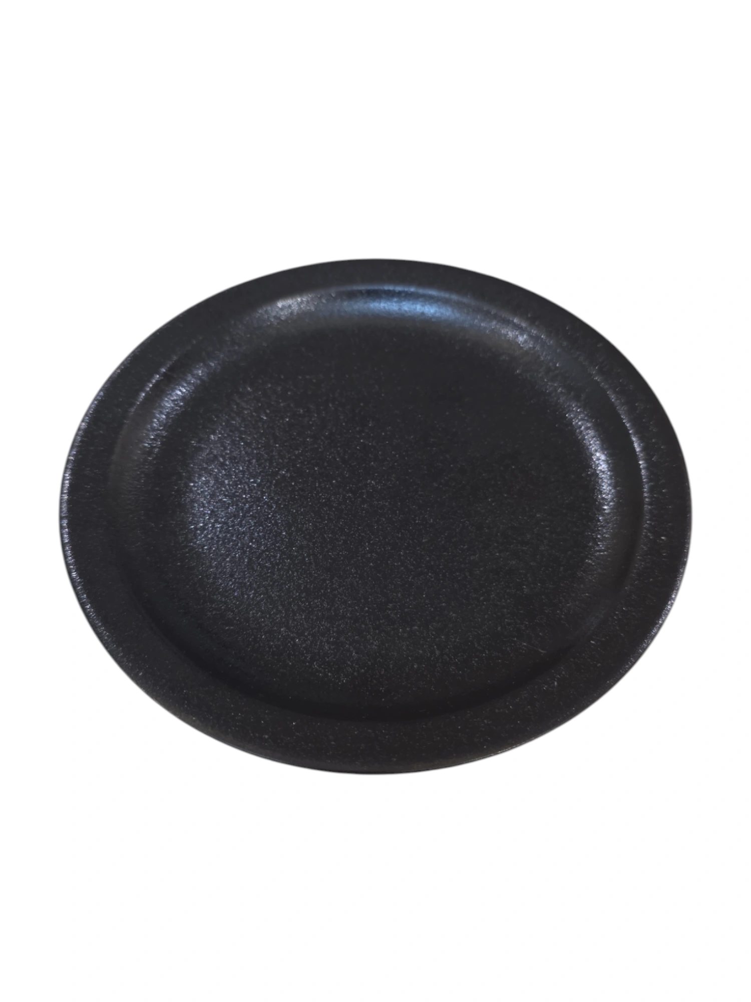 Assiette ronde en céramique noire mate · 16 × 16 × 2 cm
