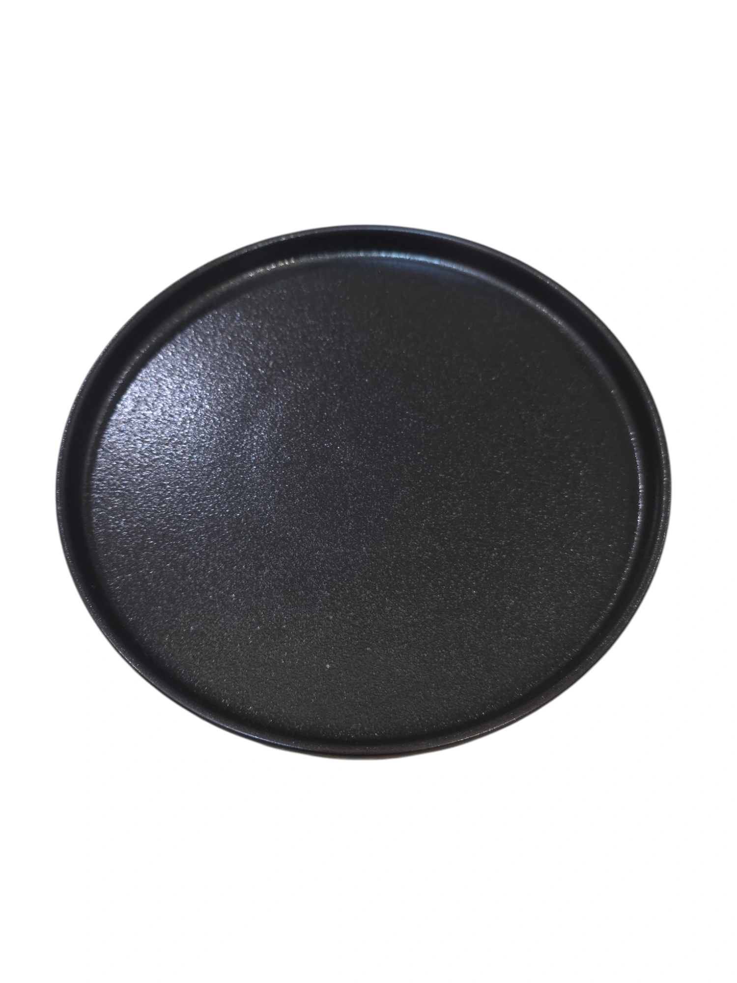 Assiette ronde en céramique noire mate (2 tailles)