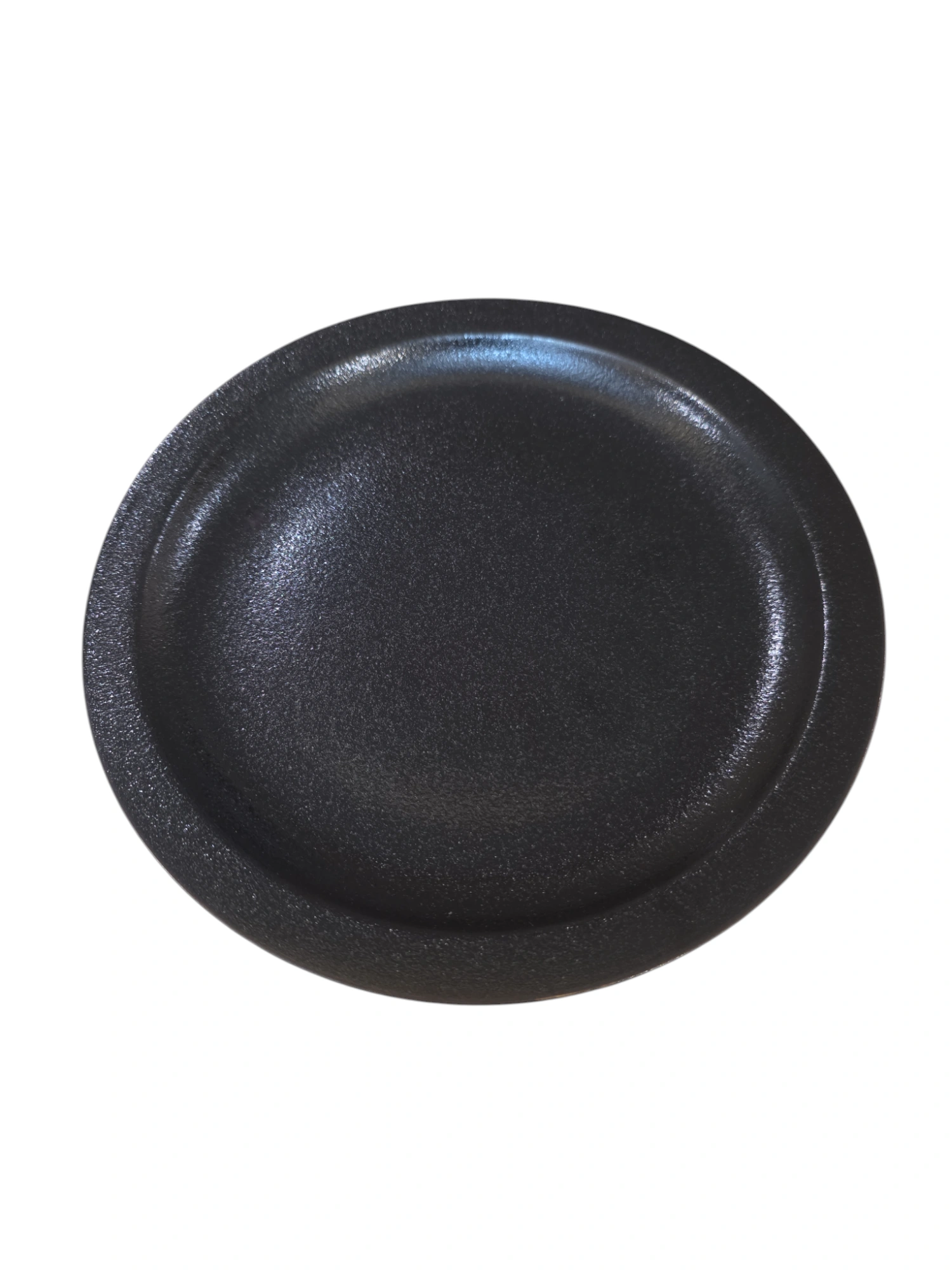 Assiette ronde en céramique noire mate · 21,5 × 21,5 × 2,2 cm