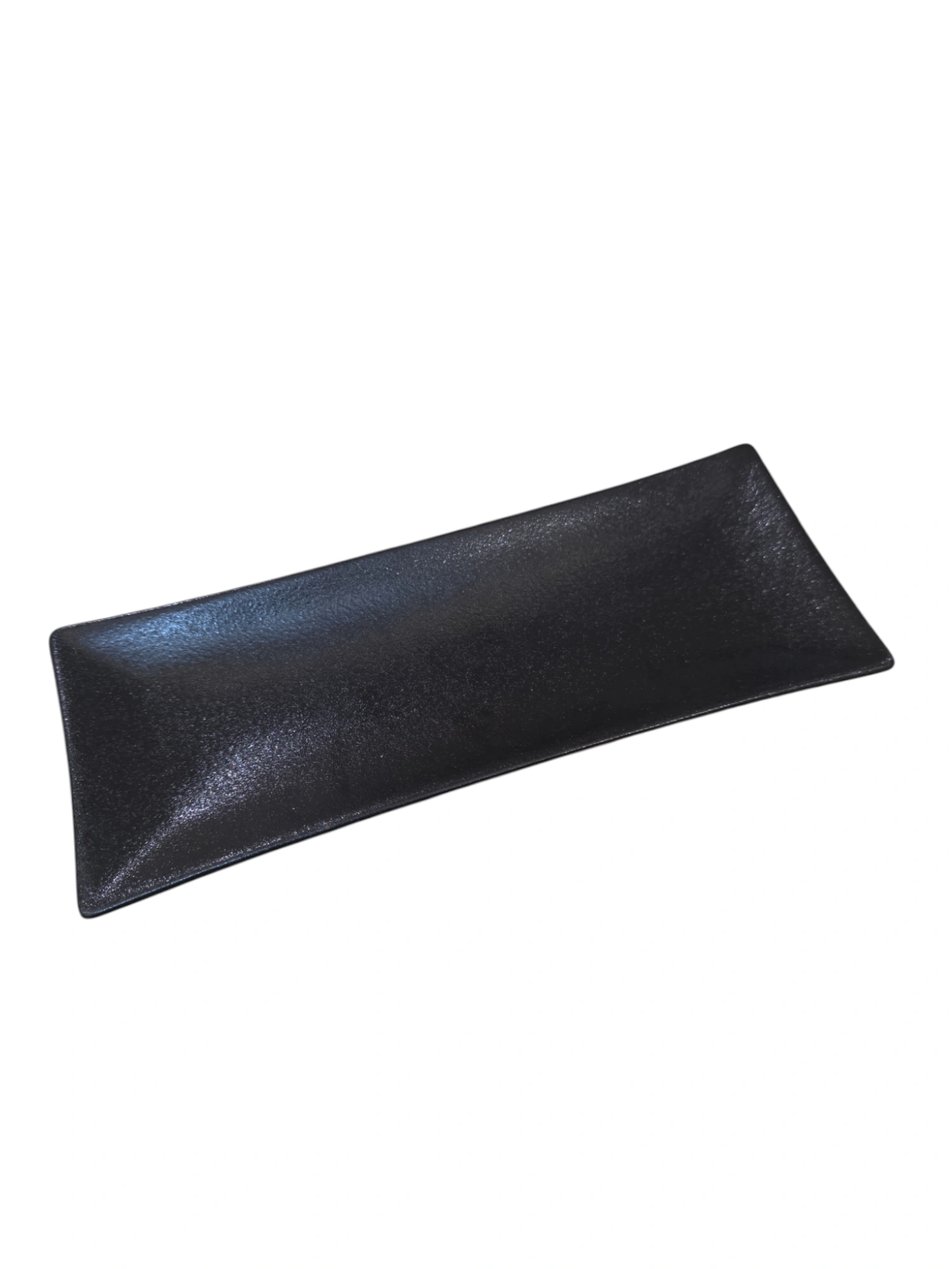 Plateau rectangulaire en céramique noire mate · 23,5 × 9 × 2 cm