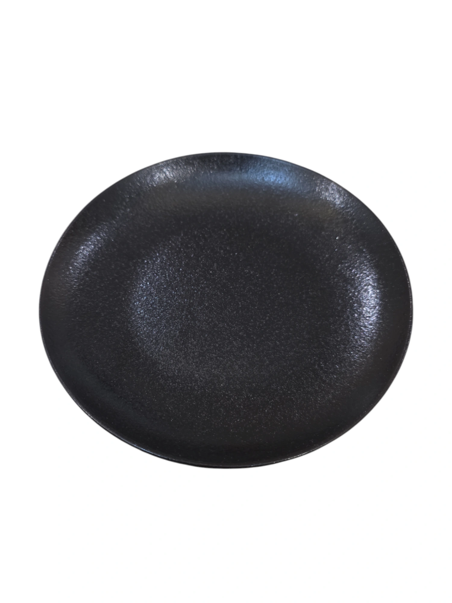 Assiette ronde en céramique noire · 15,5 × 15,5 × 2,2 cm